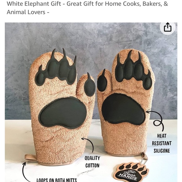 Genuine Fred BEAR HANDS Oven Mitts Heat Resistant Silicone NWT - Picture 9 of 12